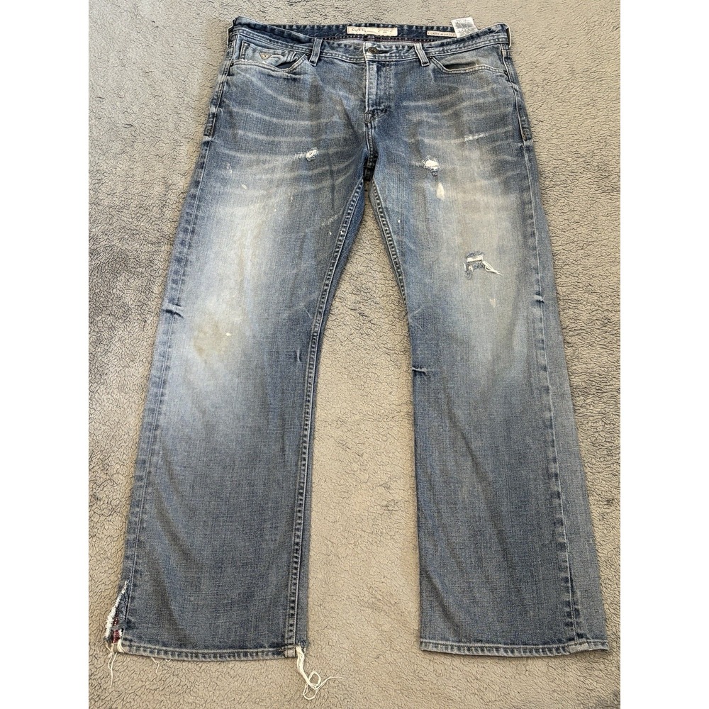 Guess Jeans Men's 38 Desmond Relaxed Fit Distressed Straight Y2K Grunge Blue